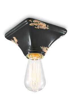 Minimalist black ceramic ceiling light - Ceiling lights by Ferroluce