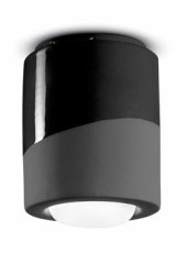 Minimalist ceiling light in matte and shiny green ceramic - Ceiling lights by Ferroluce