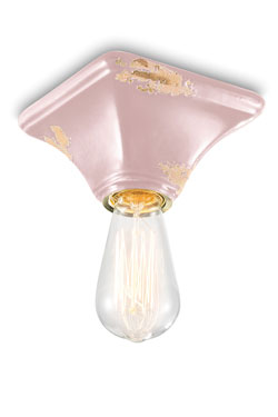 Pink chipped ceramic ceiling light, loft style - Ceiling lights by Ferroluce