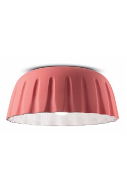 Pleated ceramic ceiling light Madame Grès mouse gray