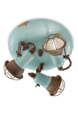 Turquoise blue 3-light swivel ceiling light - Ceiling lights by Ferroluce
