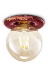 Vintage raspberry red ceiling light with retro LED bulb - Ceiling lights by Ferroluce