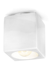 White glazed ceramic cube ceiling light - Ceiling lights by Ferroluce
