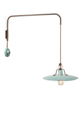 Grande applique turquoise style loft orientable  - Applique by Ferroluce
