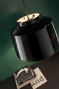 Grande suspension 50's noire 40cm