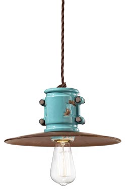 Grunge suspension bleu ciel industrielle C1522 - Suspension by Ferroluce