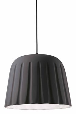 Madame Grès suspension plissé grand modèle gris foncé - Suspension by Ferroluce