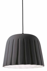 Madame Grès suspension plissé grand modèle gris foncé - Suspension by Ferroluce