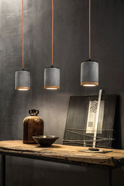 Mateca suspension en béton brut gris