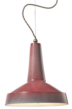 C1417 wave workshop pendant in patinated red ceramic - Pendants by Ferroluce