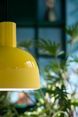 Caxixi pendant in yellow ceramic