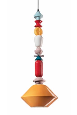 Graphic multicolour pendant LARIAT 3 green