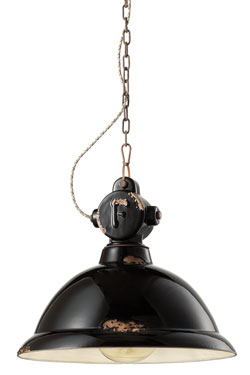 Industrial pendant lamp in black ceramic - Pendants by Ferroluce