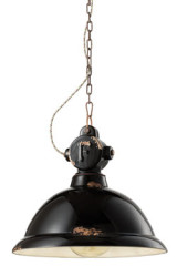 Industrial pendant lamp in black ceramic - Pendants by Ferroluce