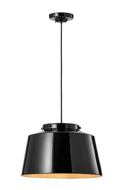 Large 50's black hanging lamp 40cm - Pendants by Ferroluce