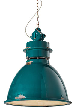 Large Aqua ceramic workshop pendant lamp - Pendants by Ferroluce