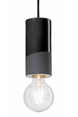 Minimalist pendant lamp in matt and shiny black ceramic - Pendants by Ferroluce