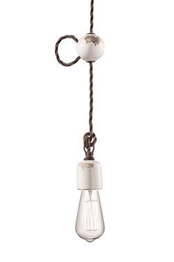 Minimalist white pendant in chipped ceramic - Pendants by Ferroluce