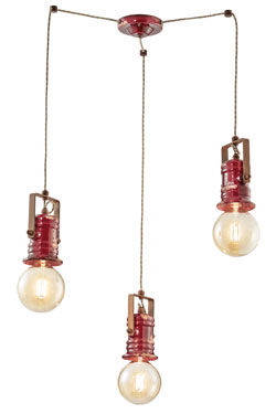 Triple pendant Urban red - Pendants by Ferroluce