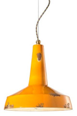 Vintage yellow C1417 workshop pendant light - Pendants by Ferroluce