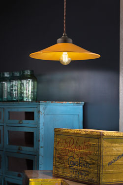 Yellow ceramic retro pendant