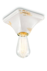 Plafonnier blanc en céramique écaillée, style loft industriel - Plafonnier by Ferroluce