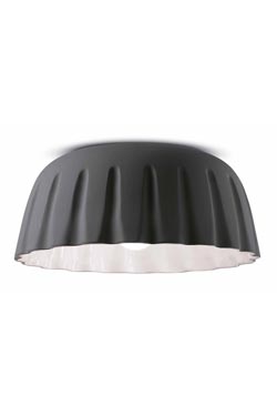 Plafonnier en céramique plissée Madame Grès gris souris