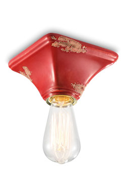 Plafonnier minimaliste framboise esprit loft industriel - Plafonnier by Ferroluce