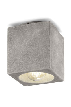 Plafonnier minimaliste gris en béton brut - Plafonnier by Ferroluce
