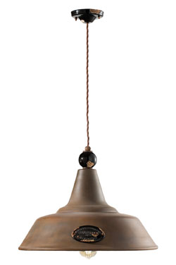 Suspension en métal rouillé style industriel 45cm - Suspension by Ferroluce