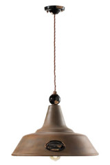 Suspension en métal rouillé style industriel 45cm - Suspension by Ferroluce