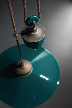 Suspension monte-et-baisse bleu canard style Rétro