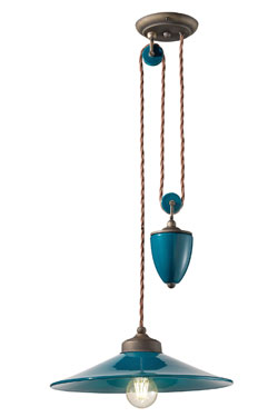 Suspension monte-et-baisse bleu canard style Rétro - Suspension by Ferroluce