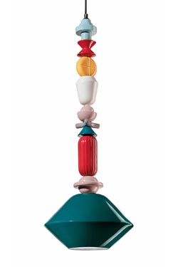 Suspension multicolore graphique LARIAT 3 vert - Suspension by Ferroluce