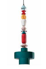 Suspension multicolore graphique LARIAT 6 vert - Suspension by Ferroluce