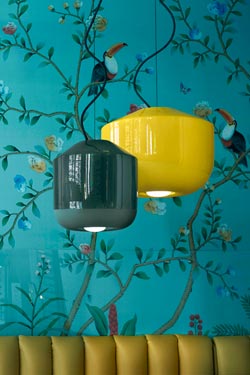 Suspension verte en céramique mate et brillante Bellota 