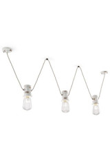 Triple suspension pour loft en céramique blanche - Suspension by Ferroluce