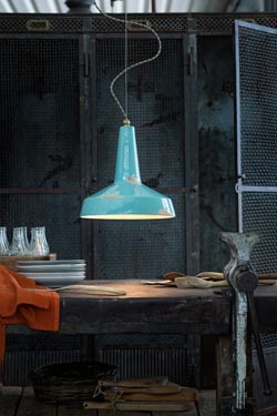 Vintage C1417 suspension style industriel du XXème siècle - Suspension by Ferroluce