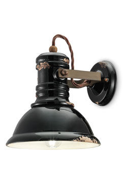 Adjustable black ceramic wall light Industrial - Wall lights by Ferroluce