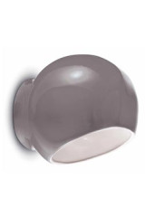 Ayrton grey glossy ceramic ball lamp - Wall lights by Ferroluce