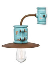 Grunge light blue wall lamp C1524 - Wall lights by Ferroluce