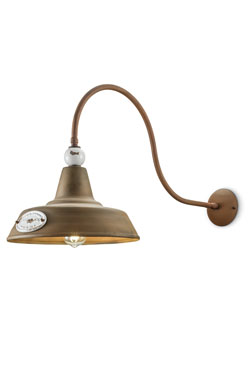 Grunge rusted metal industrial form wall light - Wall lights by Ferroluce