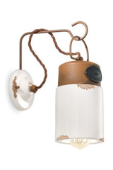 Industrial wall lamp in white ceramic - Wall lights by Ferroluce