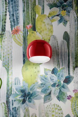 Red round Ayrton ceramic wall light