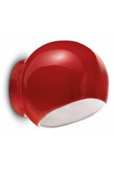 Red round Ayrton ceramic wall light - Wall lights by Ferroluce