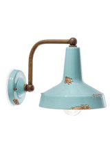 Turquoise ceramic industrial wall light - Wall lights by Ferroluce