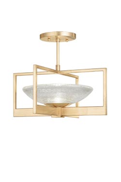 Delphi Art Deco ceiling lamp decorated with gold leaf - Ceiling lights by Fine Art Lamps
