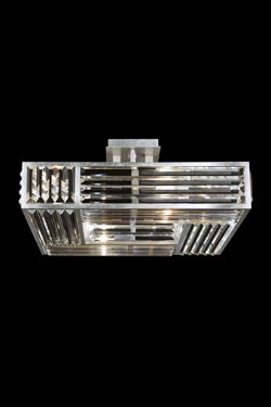 Square silver ceiling lamp in crystal prisms - Ceiling lights by Fine Art Lamps