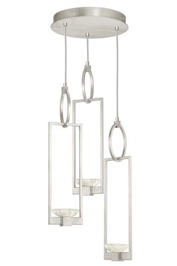Art Deco 3-light  silver chandelier Delphi - Chandeliers by Fine Art Lamps