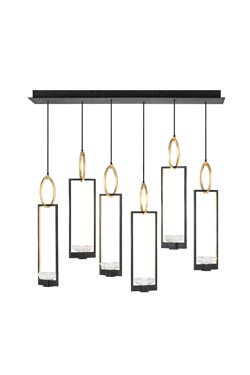 Delphi large asymmetrical 6-light Art Deco chandelier - Chandeliers by Fine Art Lamps